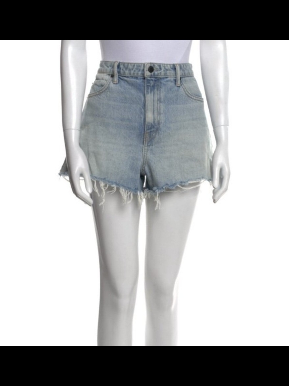Alexander Wang Bite High-Rise Light Blue Shorts
